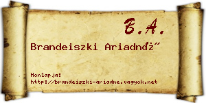 Brandeiszki Ariadné névjegykártya