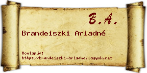 Brandeiszki Ariadné névjegykártya