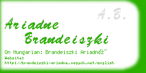 ariadne brandeiszki business card